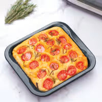 Square Baking Tin 20 × 20 × 4.5 cm – Non-Stick Carbon Steel