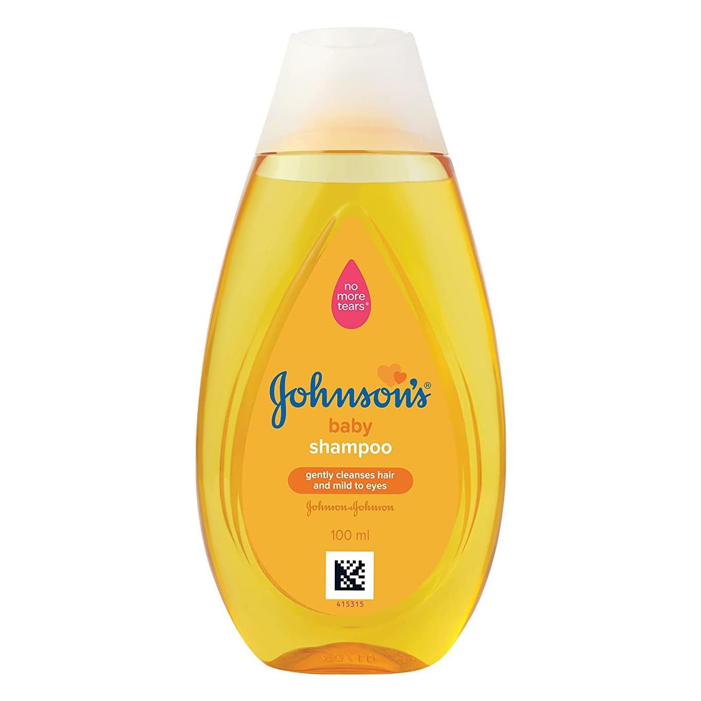 Johnson's Baby Shampoo 100ml Mini Travel Bottle, No More Tears Formula, Hypoallergenic, Soft and Shiny Hair, Ideal Baby Shower Gift - Haircare Kids for Holidays