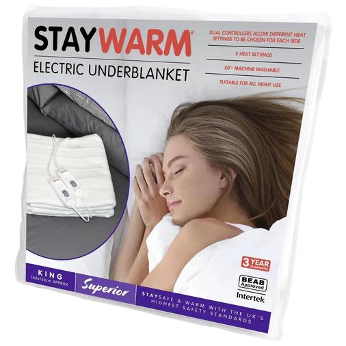 Electric Underblanket – King Size, Dual Heat, Detachable Controller, Machine Washable