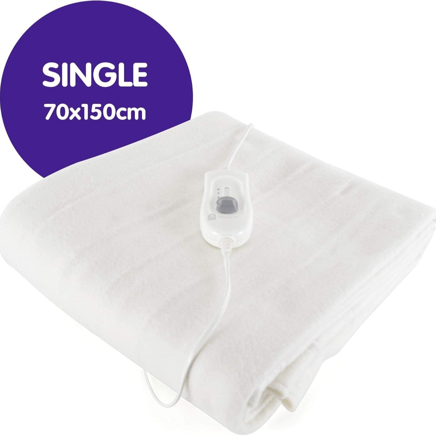 Electric Underblanket – Single Size, Dual Heat, Detachable Controller, Machine Washable