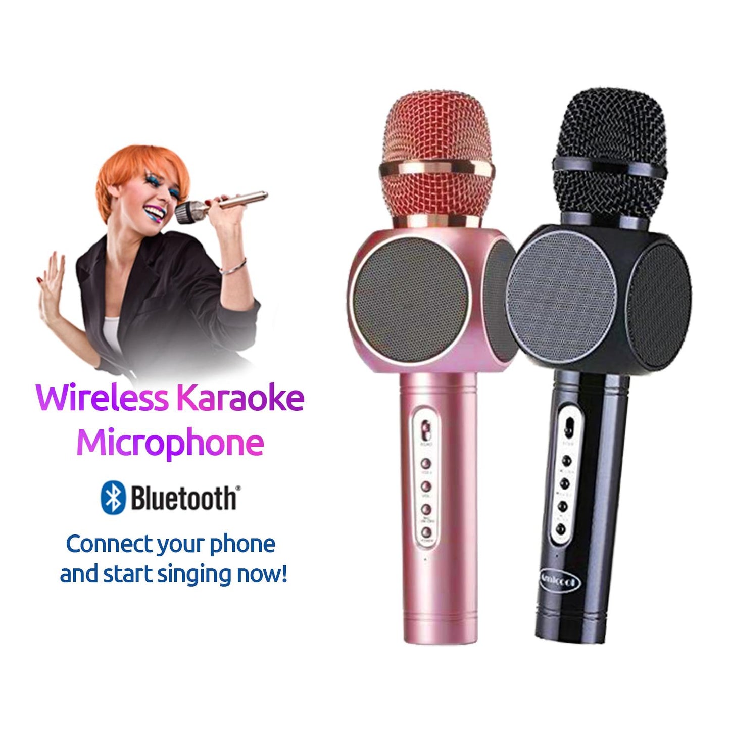 Wireless Karaoke Microphone with Bluetooth Speaker – Portable Singing Mic for Home & Parties