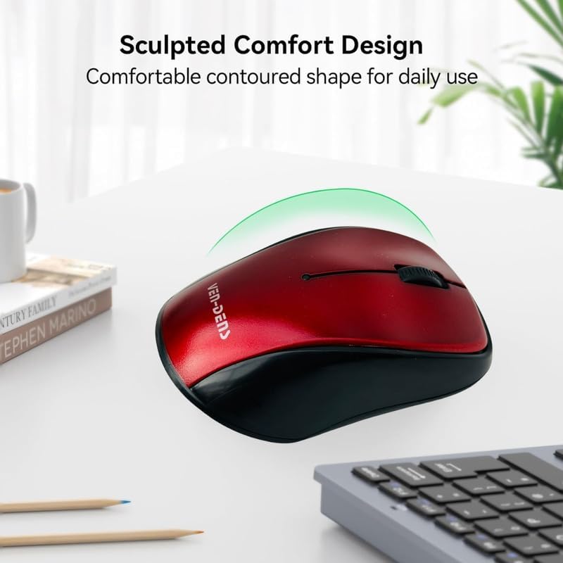 Wireless Optical Mouse – 1600 DPI, 2.4 GHz Nano Receiver