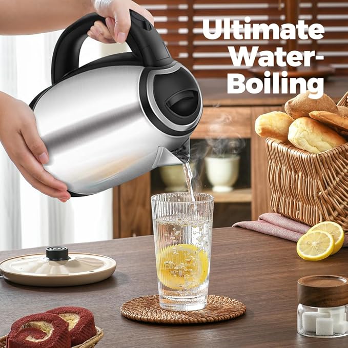 Stainless Steel Cordless Kettle - 1.8L Fast Boil, Auto Shut-Off