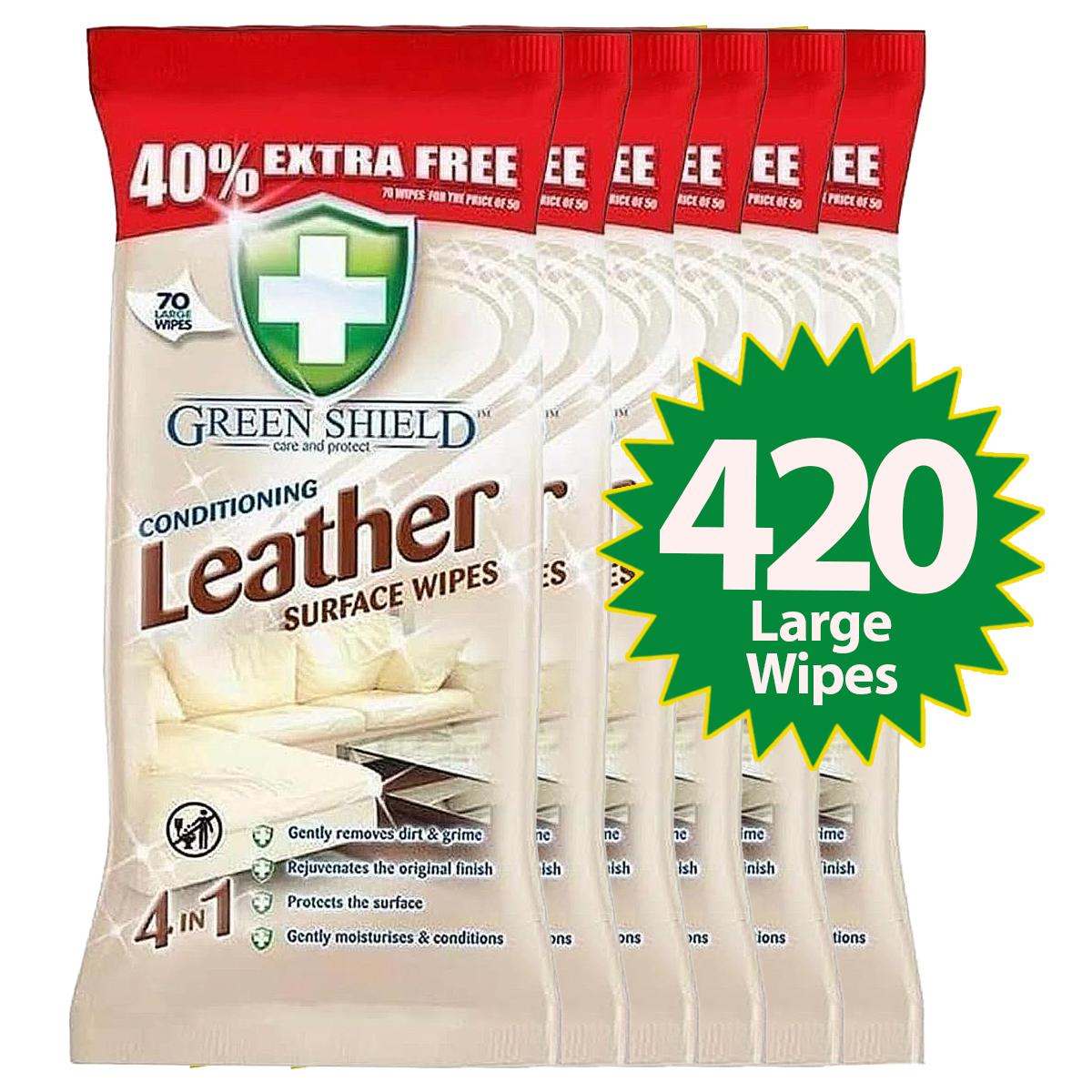 Leather Surface Wipes – 70 Pack, Conditioning & Cleaning for Furniture, Car & Shoes