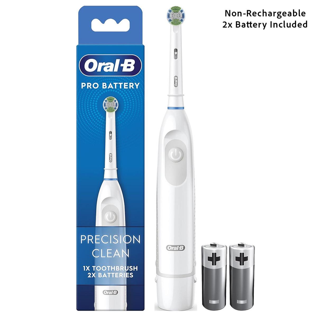 Pro Precision Clean Battery Toothbrush – Plaque Remover Head + 2 Batteries