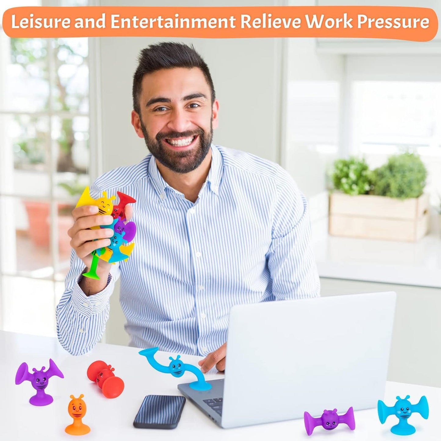 11-Piece Suction Cup Sensory Toy Set – STEM Silicone Fidget & Bath Play