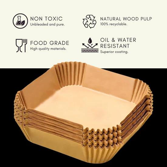 Air Fryer Disposable Liners – 50pcs Non-Stick Parchment Paper, Oil-Proof 7.9”