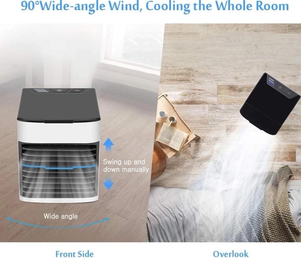 Portable USB Air Cooler & Humidifier – 3 Speeds, 500 ml Tank, Night Light