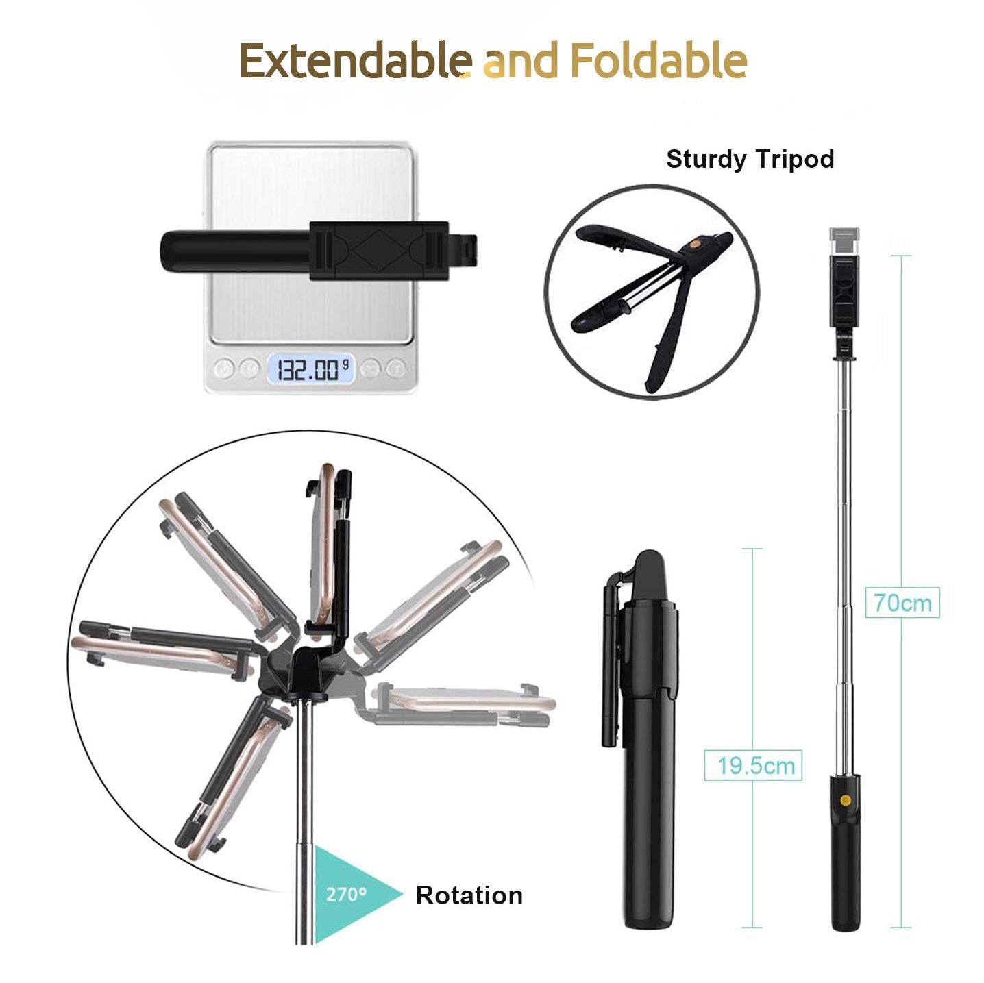 3-in-1 Professional Selfie Stick, Tripod & Wireless Remote – All-in-One Photography Accessory for Smartphones