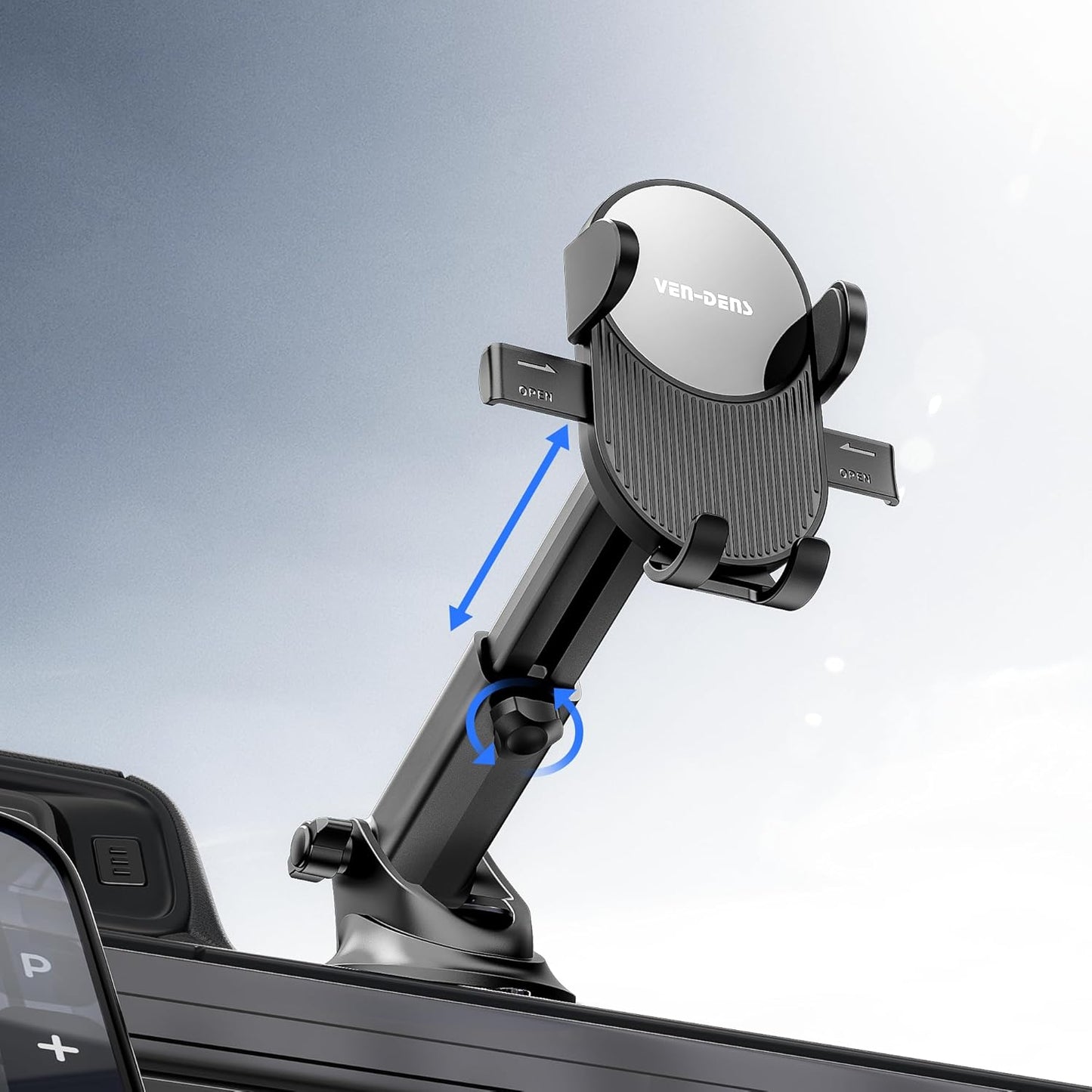 Magnetic Vent Car Phone Holder – 360° Rotation, Cable Clip, Compact Design