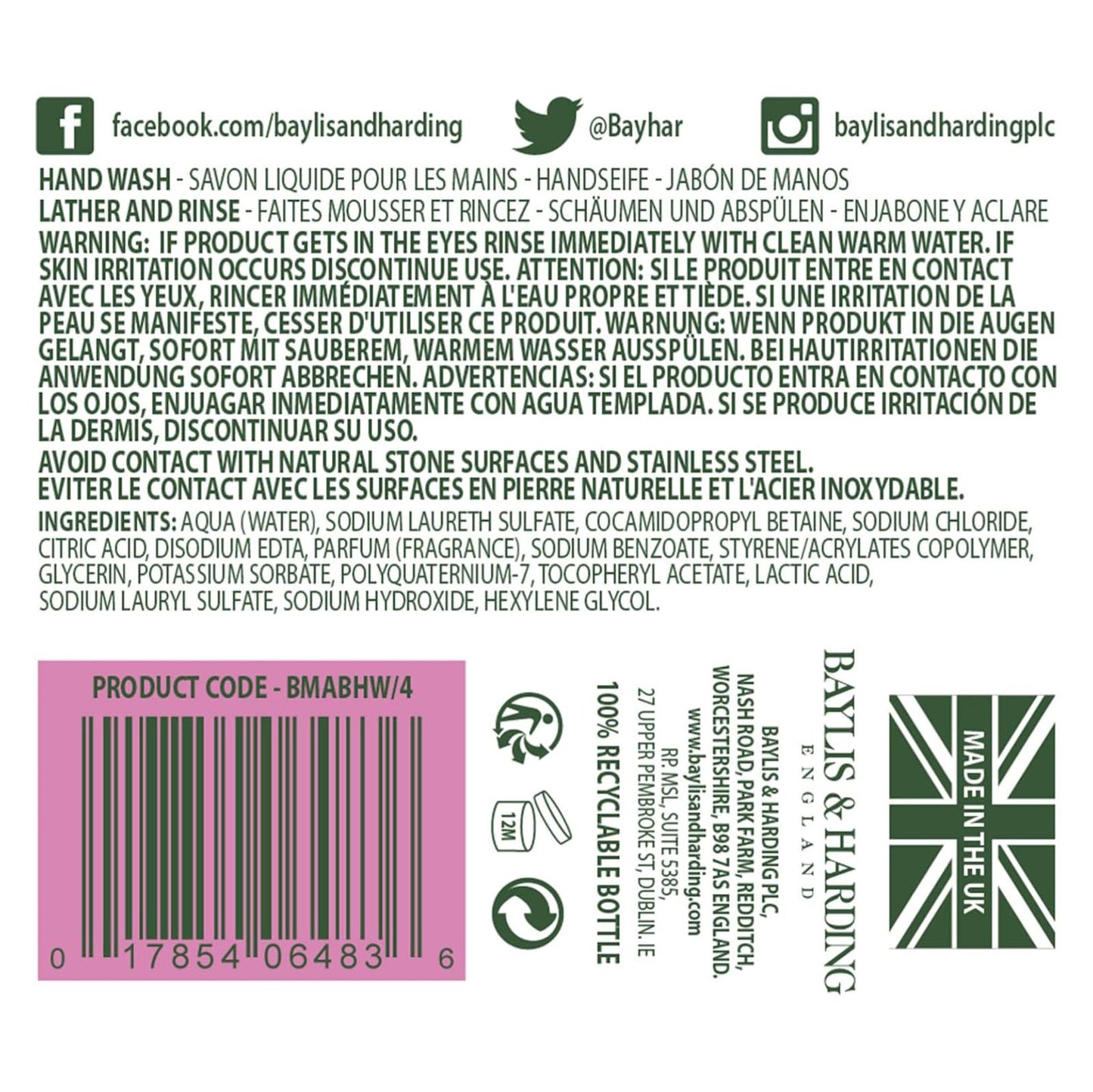 Jasmine & Apple Blossom Anti-Bacterial Hand Wash – 500ml