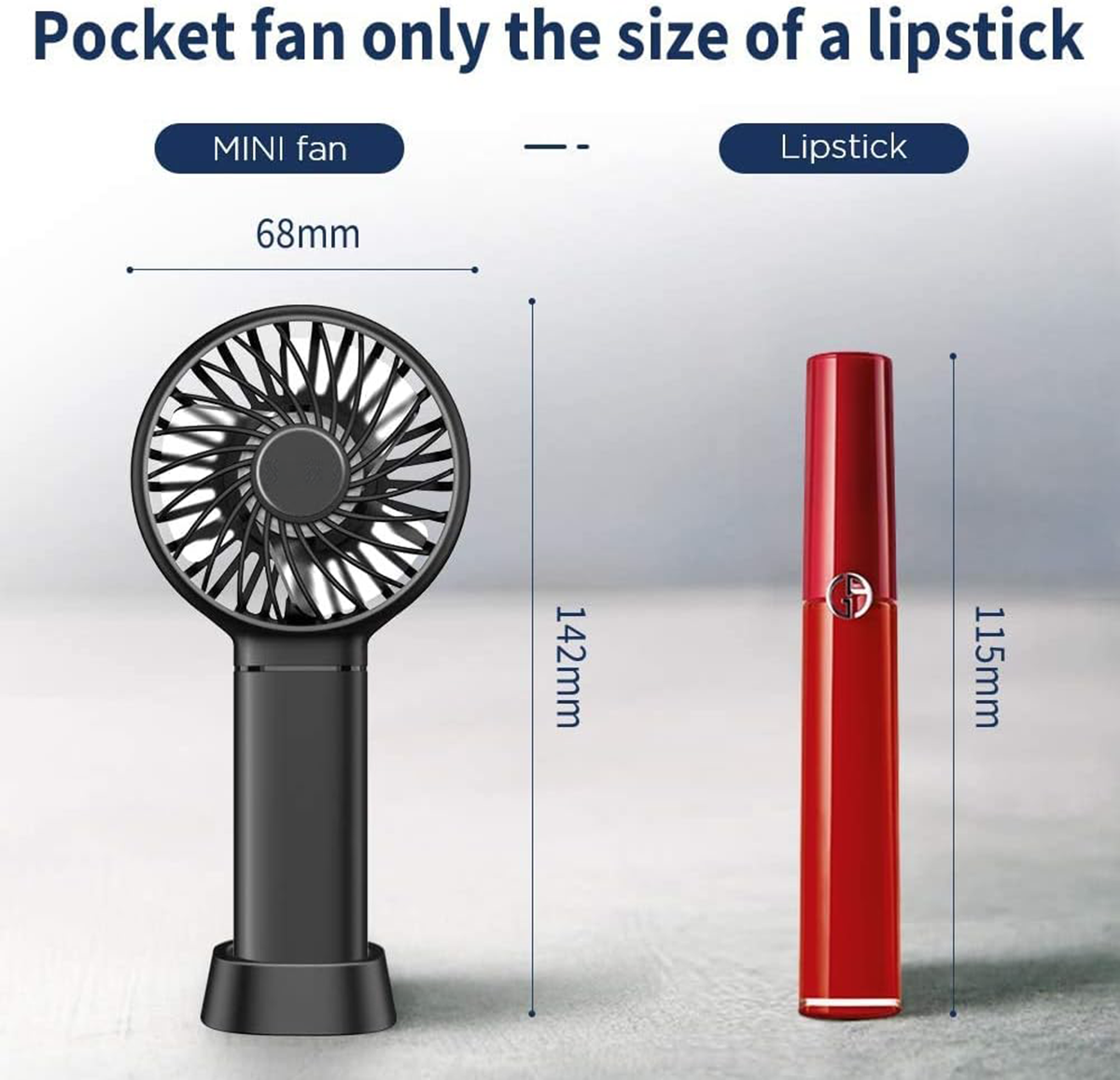 Rechargeable Handheld Mini Pocket Fan – USB Powered, Portable Cooling