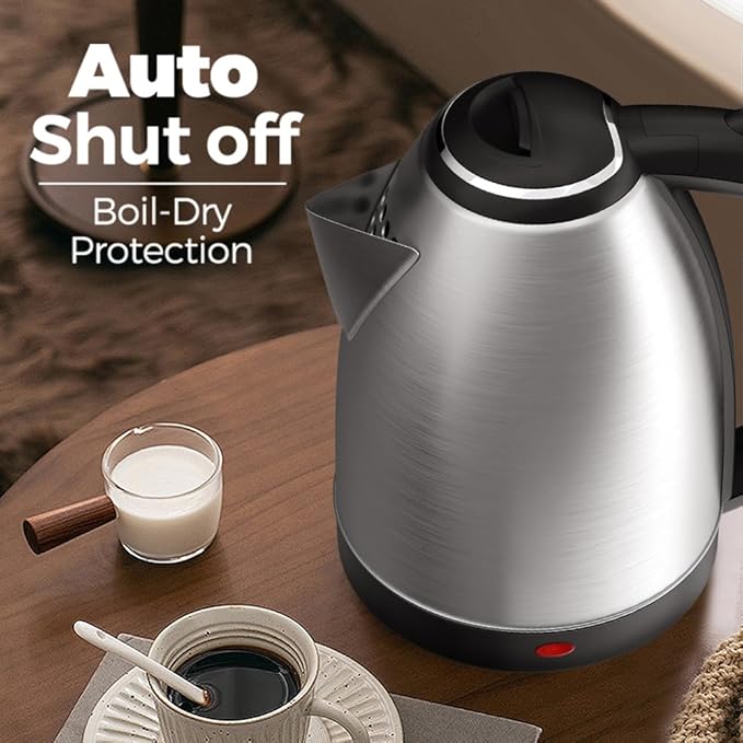 Stainless Steel Cordless Kettle - 1.8L Fast Boil, Auto Shut-Off