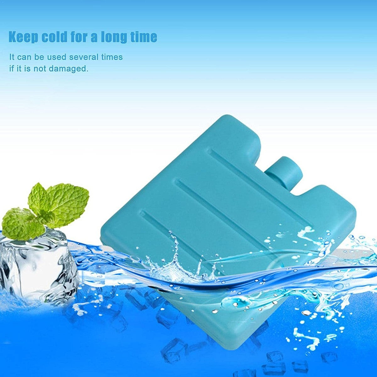 Ashley 3pc Mini Ice Brick Set - Reusable Freezer Blocks for Lunchboxes & Travel - Blue Ice Bricks