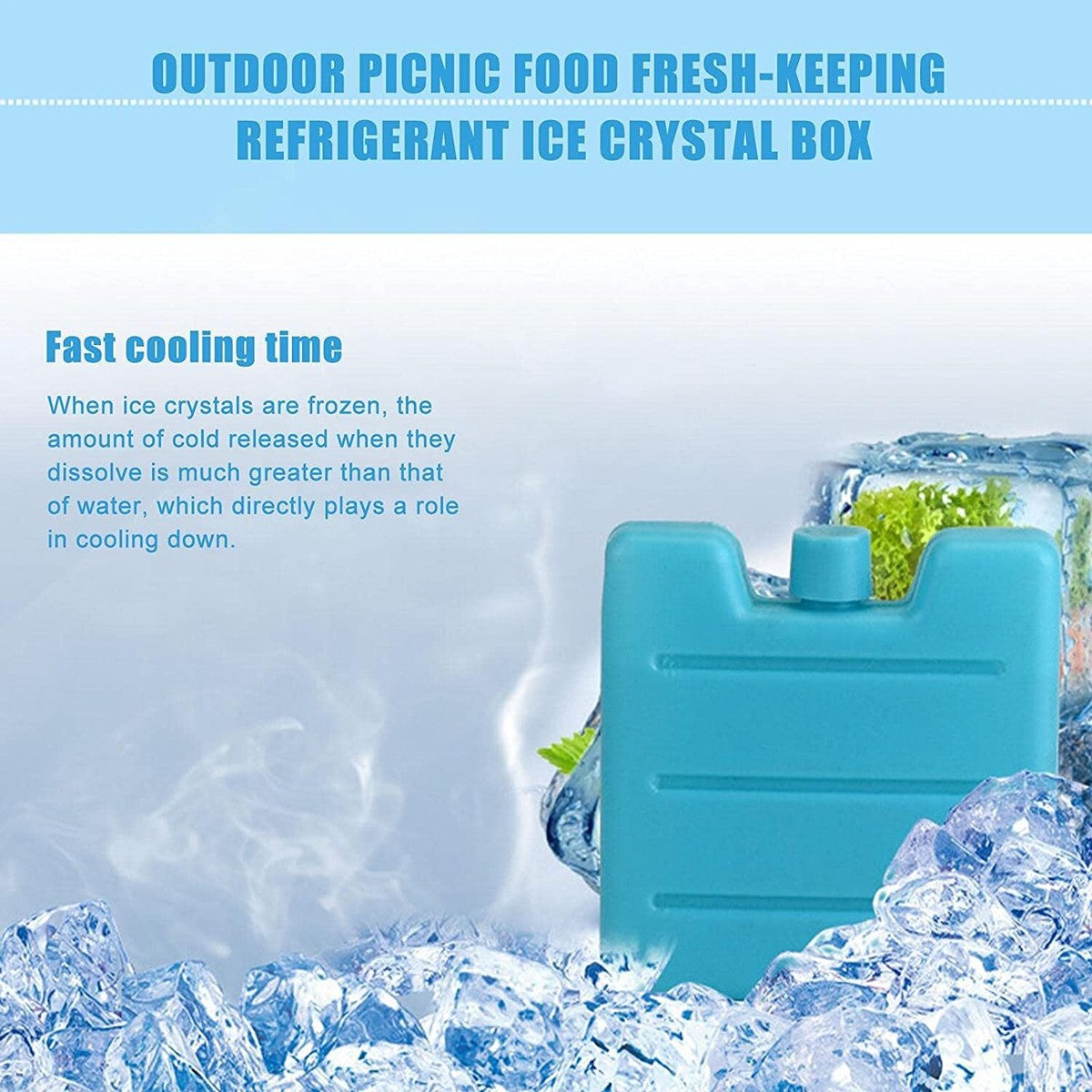 Ashley 3pc Mini Ice Brick Set - Reusable Freezer Blocks for Lunchboxes & Travel - Blue Ice Bricks