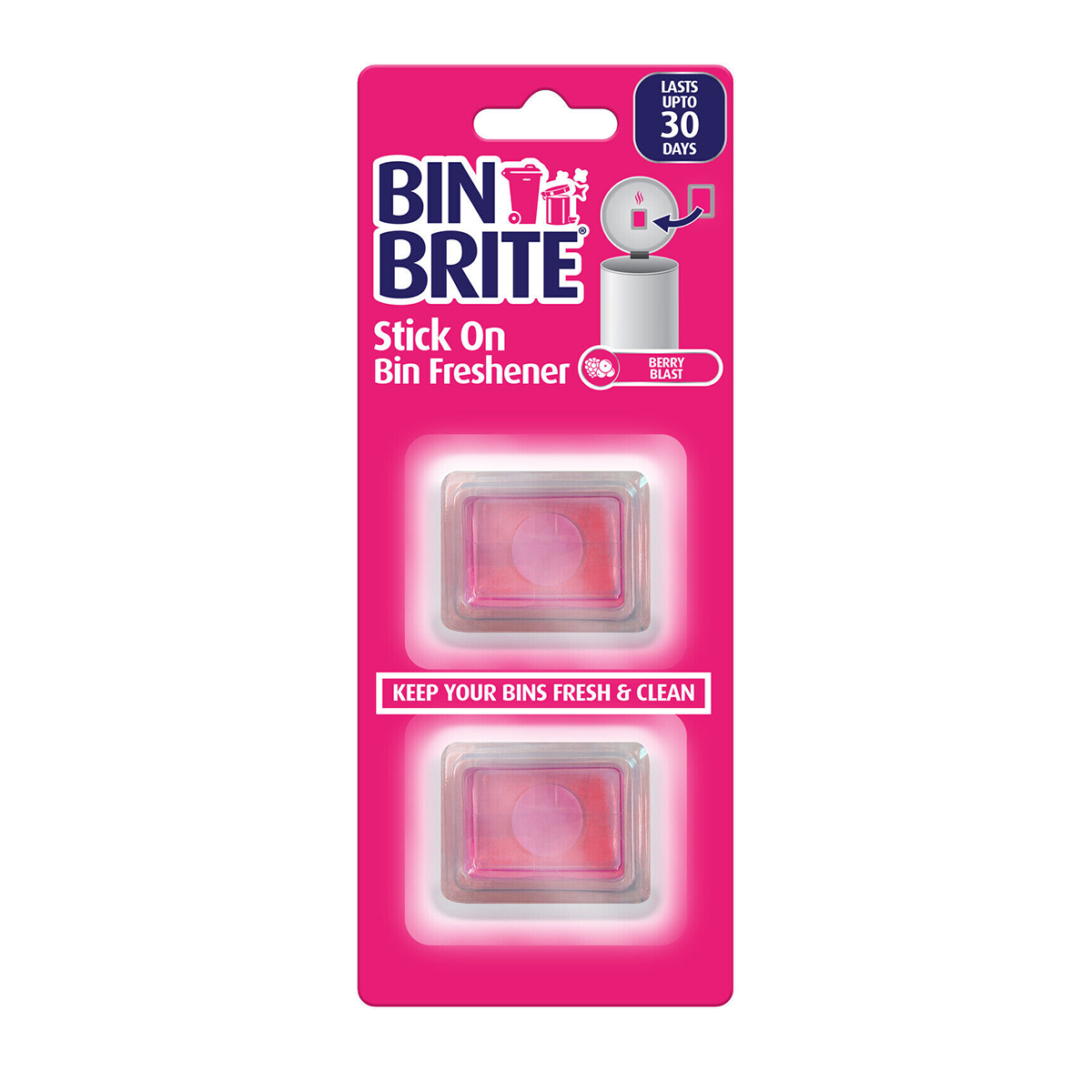 Stick-On Bin Fresheners - Berry Blast Scent - 2 Pack