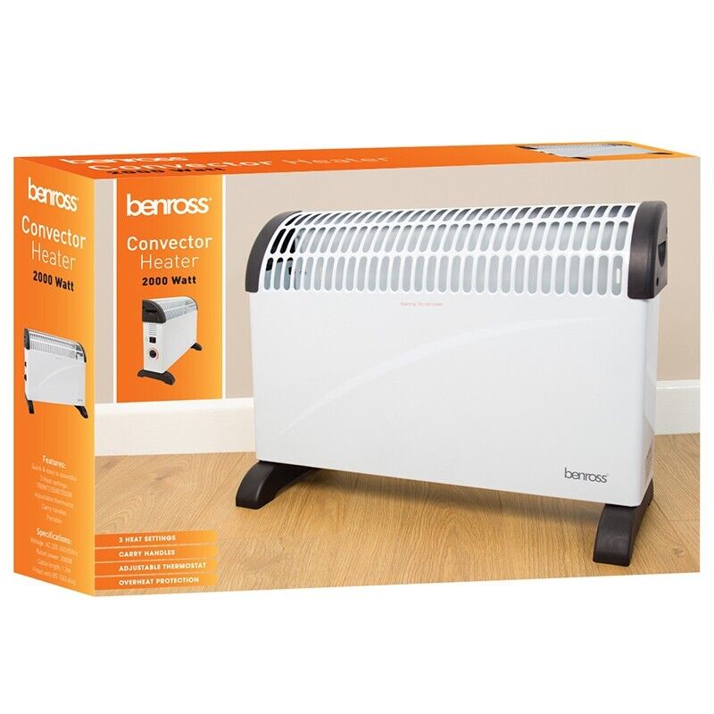 2000W Portable Convector Heater with 3 Heat Settings – Energy Efficient Electric Heater
