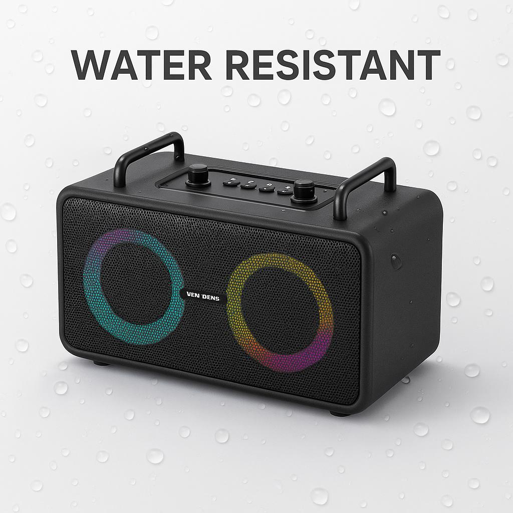Portable Karaoke Speaker with Dual Wireless Mics – Water-Resistant & Rechargeable