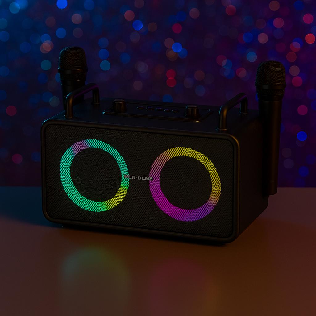 Portable Karaoke Speaker with Dual Wireless Mics – Water-Resistant & Rechargeable