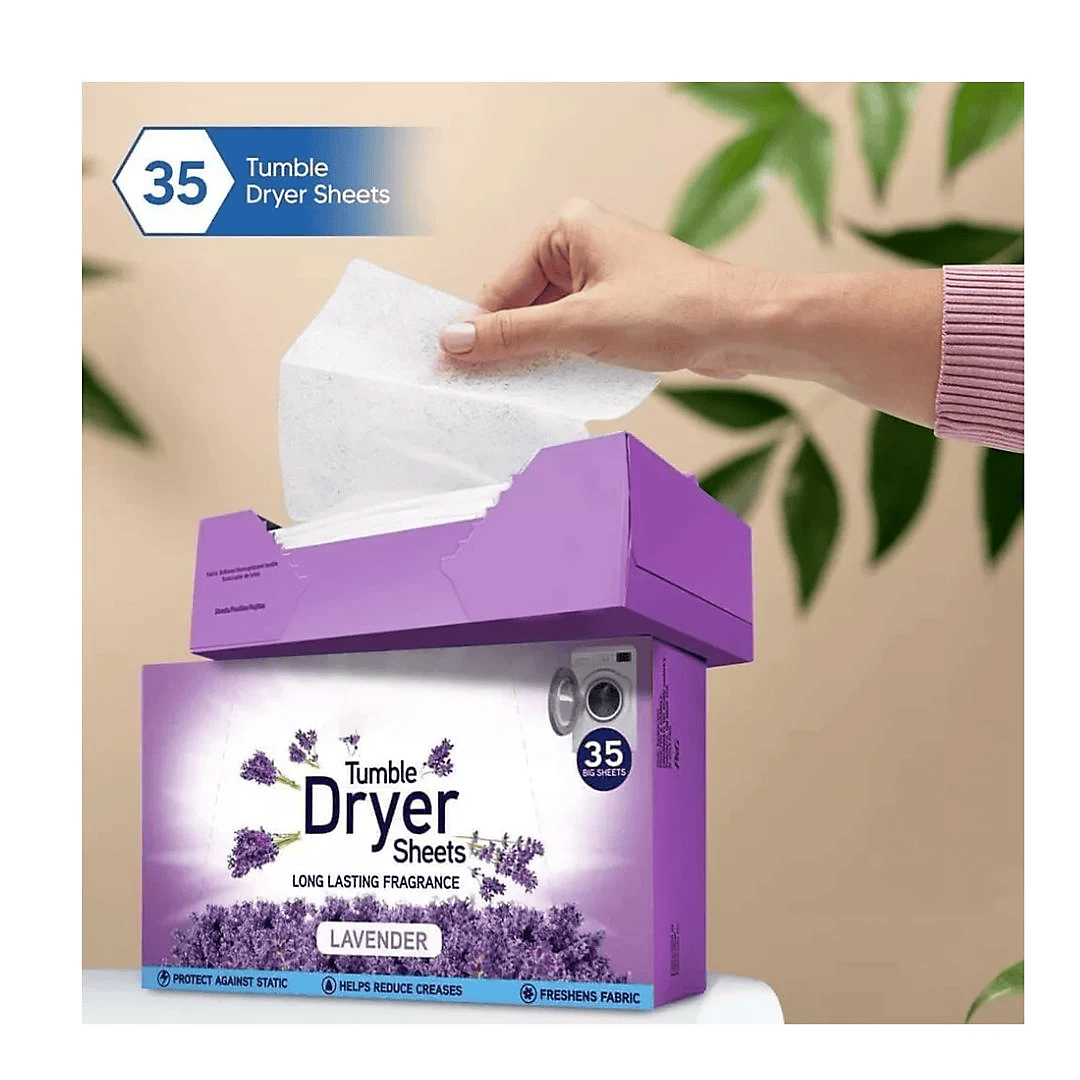 Lavender Dryer Sheets (35 Pack) – Static-Control & Wrinkle Reduction