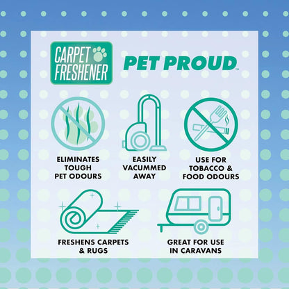 Pet Proud Carpet Freshener Multipack – Long-Lasting Odour Removal for Carpets & Rugs