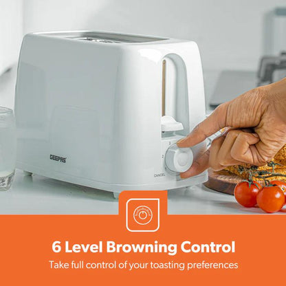 2-Slice Toaster – 650W, 6-Level Browning, Removable Crumb Tray