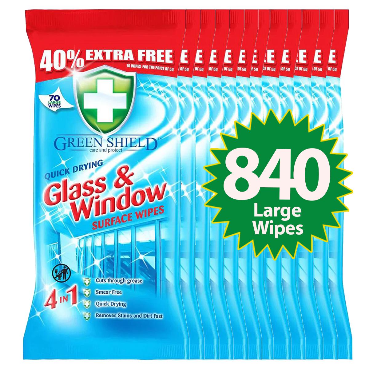 Quick Drying Glass & Window Wipes – 70 Pack, Streak-Free Surface Cleaning