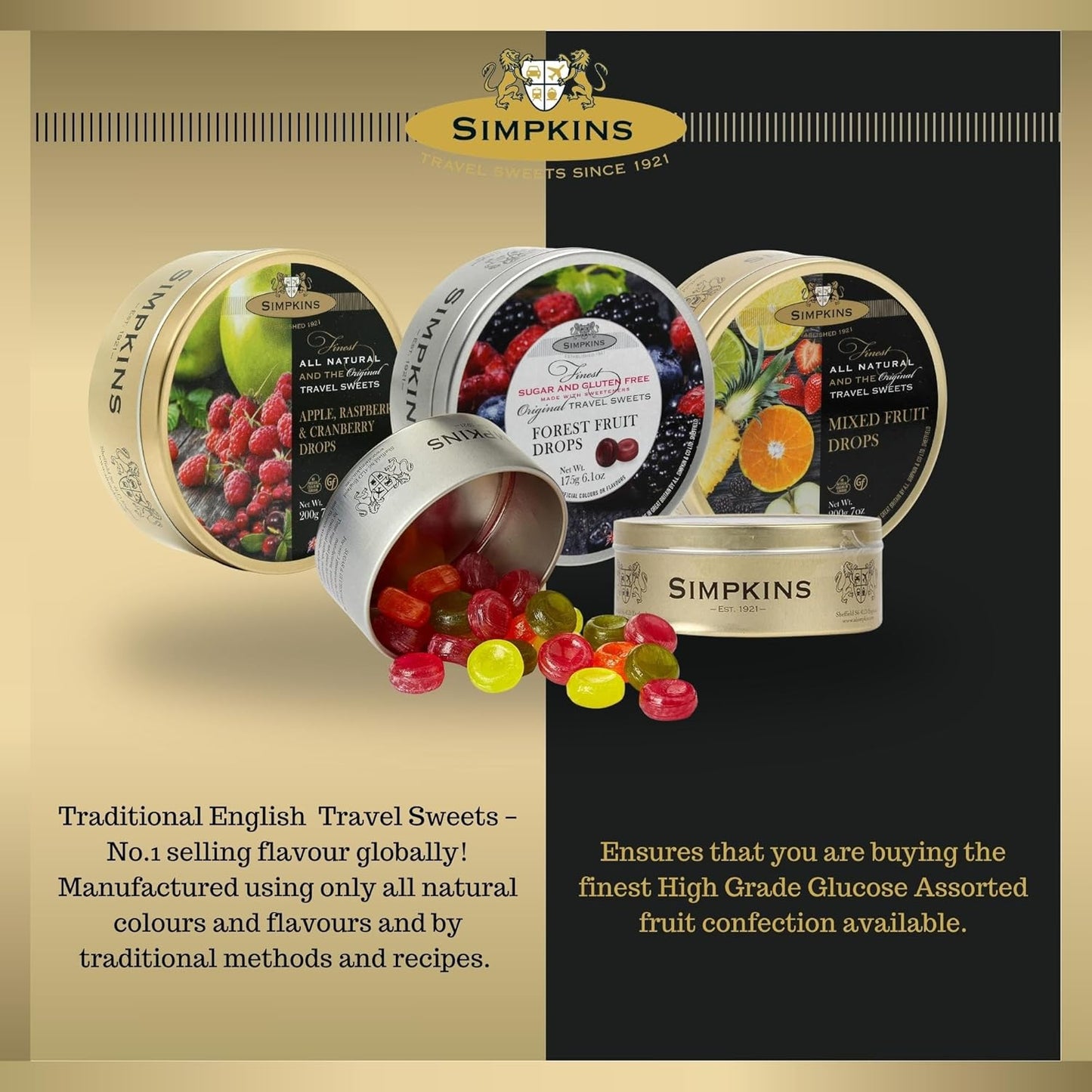 Fruit Drops Travel Sweets – 200g Vegan & Gluten-Free