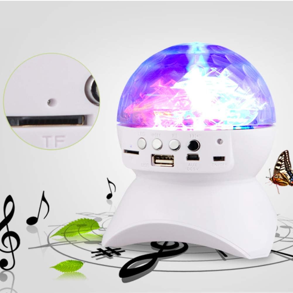 Portable Bluetooth Speaker with RGB Lights & 360° Crystal Ball Effect
