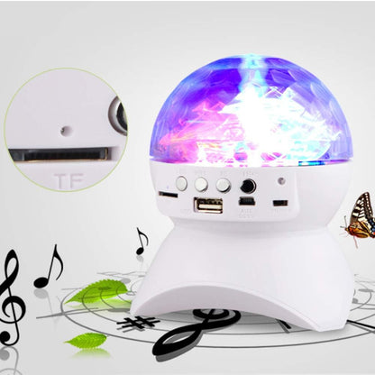 Portable Bluetooth Speaker with RGB Lights & 360° Crystal Ball Effect
