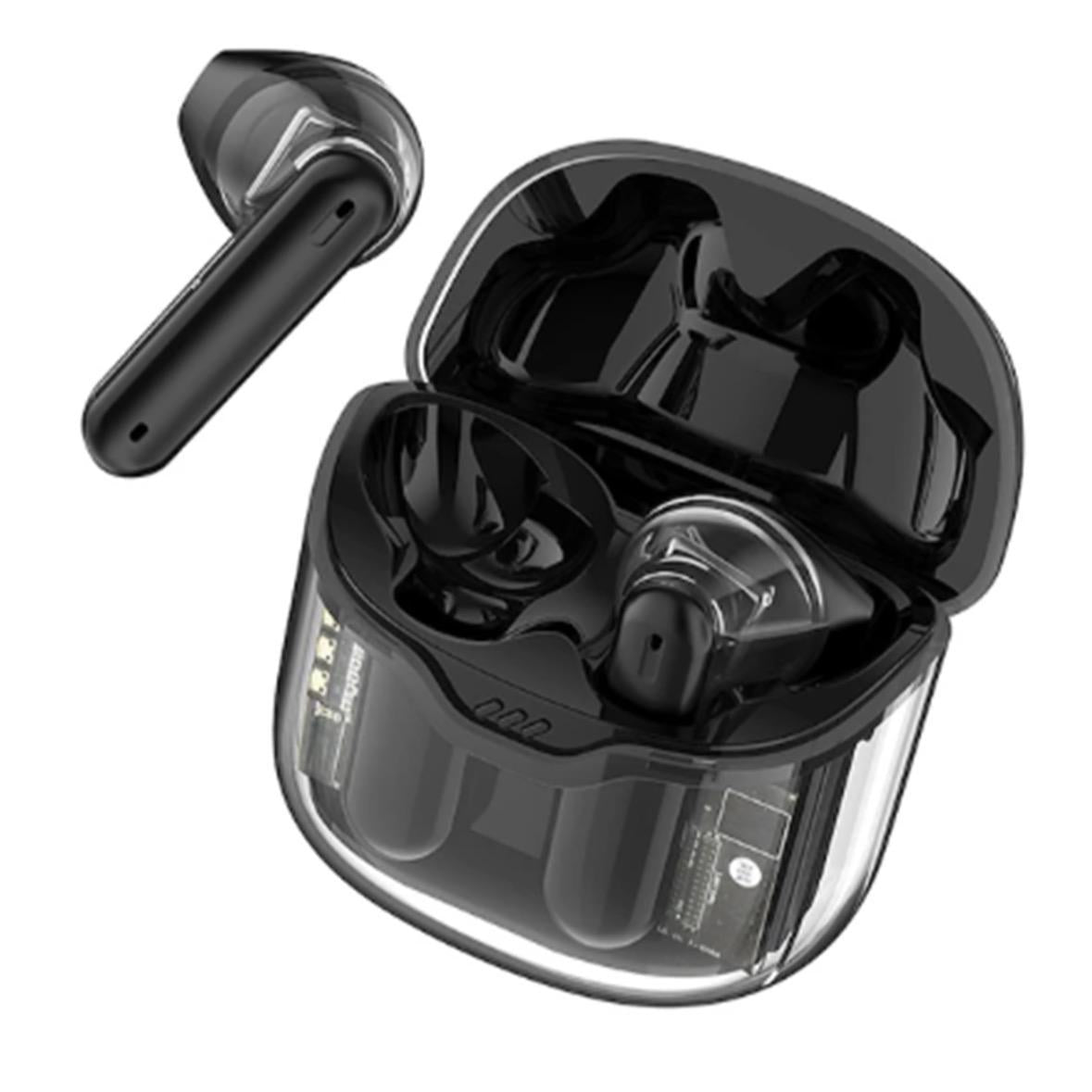 Naked Design TWS Earbuds – Bluetooth 5.3, Clear Case, Deep Bass, All-Day Comfort