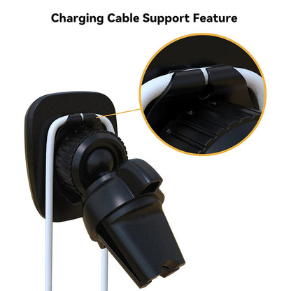 Magnetic Car Air Vent Phone Holder – 360° Rotation, Cable Clip