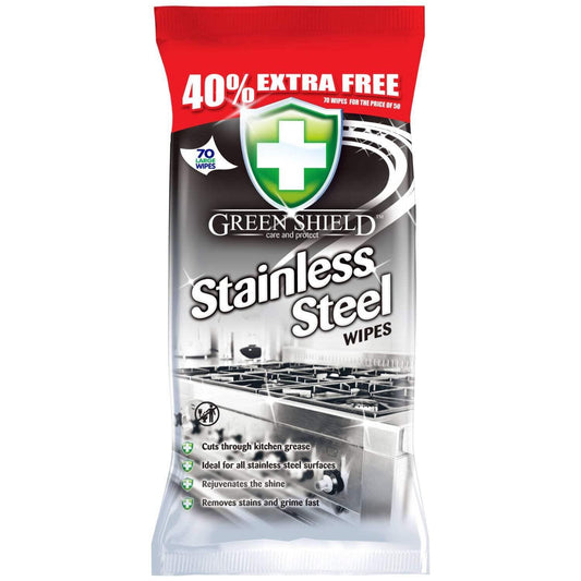 Stainless Steel Wipes – 70 Pack, Streak-Free, Anti-Bacterial, Polish & Protect