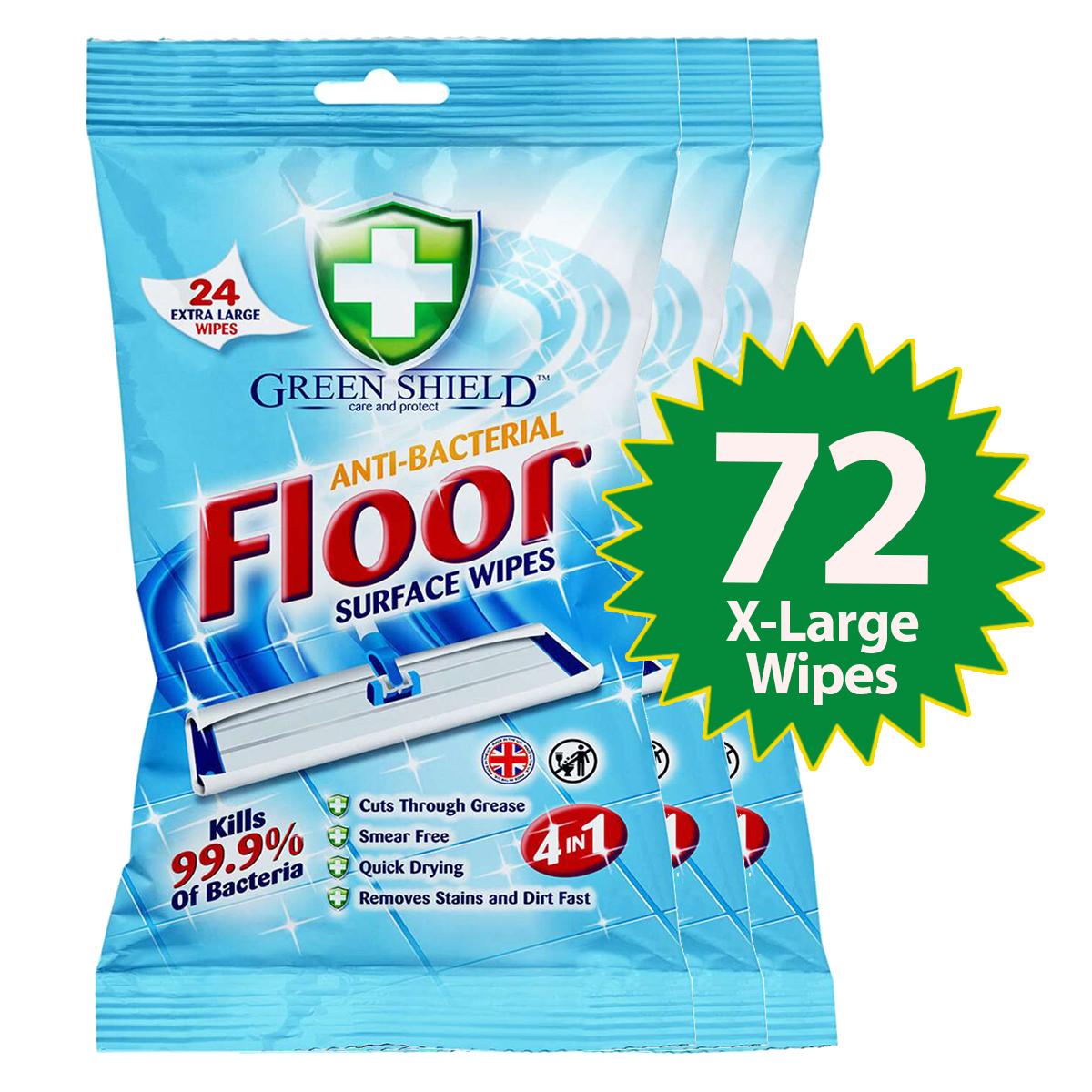 Anti-Bacterial Floor Wipes – 24 Extra-Large Pack, Household Cleaning