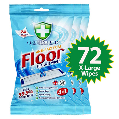 Anti-Bacterial Floor Wipes – 24 Extra-Large Pack, Household Cleaning