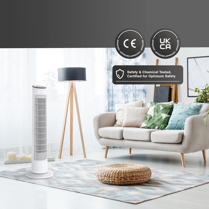 29” Tower Fan with Remote Control – Quiet Cooling & Oscillation