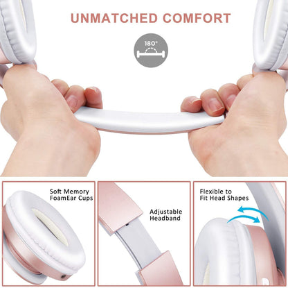 Foldable Bluetooth Headphones – Wireless & Wired, 15-Hour Playtime