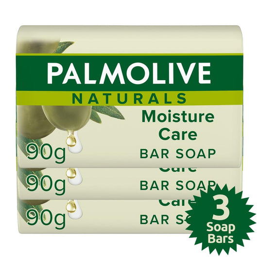 Palmolive Naturals Moisture with Olive Soap Bar 3x90g for Body Care - Body Wash Bath Soap Bar
