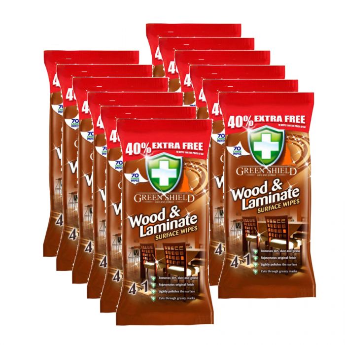 Wood & Laminate Cleaning Wipes – 70 Large Biodegradable Wipes
