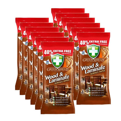 Wood & Laminate Cleaning Wipes – 70 Large Biodegradable Wipes