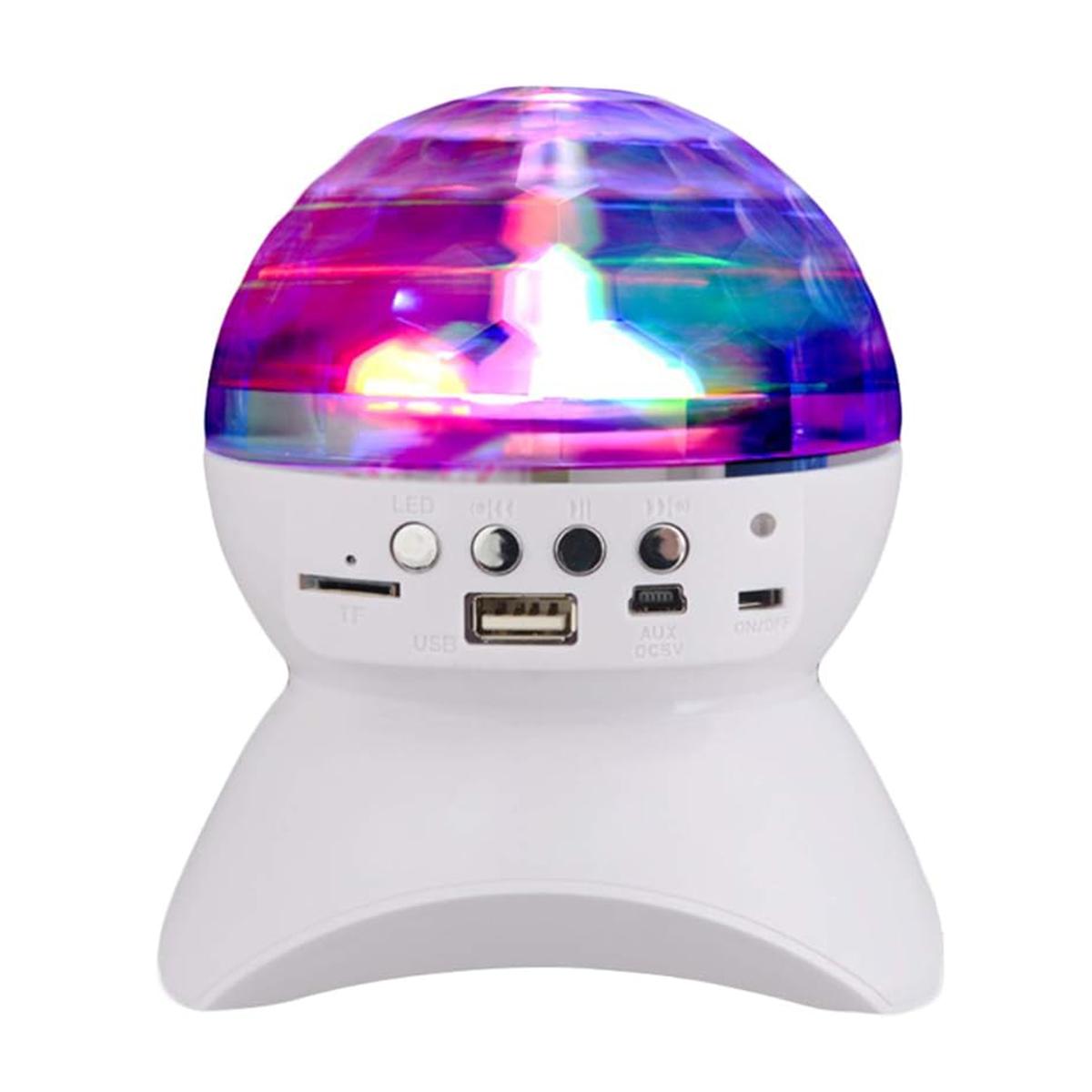 Portable Bluetooth Speaker with RGB Lights & 360° Crystal Ball Effect