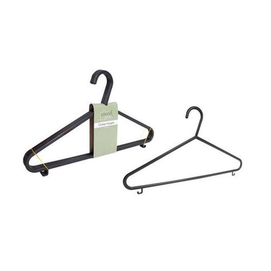 Coco & Gray 4pc Black Plastic Clothes Hangers – Strong, Lightweight & Space-Saving