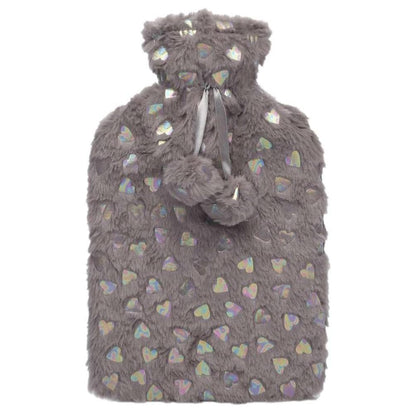 2L Fluffy Plush Hot Water Bottle – Ultra-Soft Cover