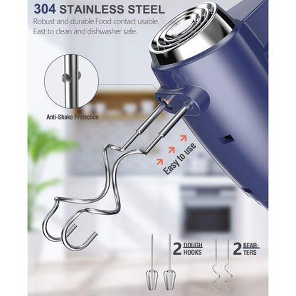 Liraip Hand Mixer Electric Whisk With 5 Speed Handheld Mixer for Whipping,Mixing Cookies,Brownies,Cakes and Dough with 4 Accessories Hand Mixer