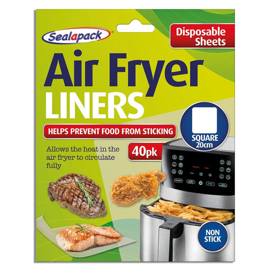 Air Fryer Liners 40 Pack – 20cm Square Non-Stick Cooking Sheets