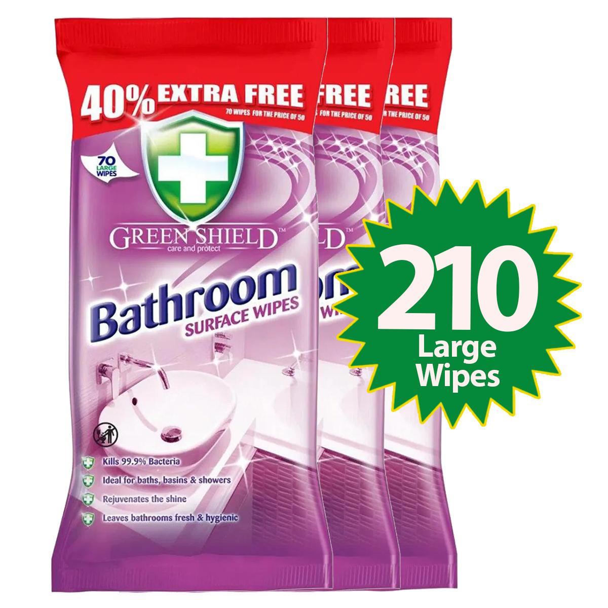 Bathroom Surface Wipes – 70 Pack, Antibacterial Toilet & Bathroom Cleaning