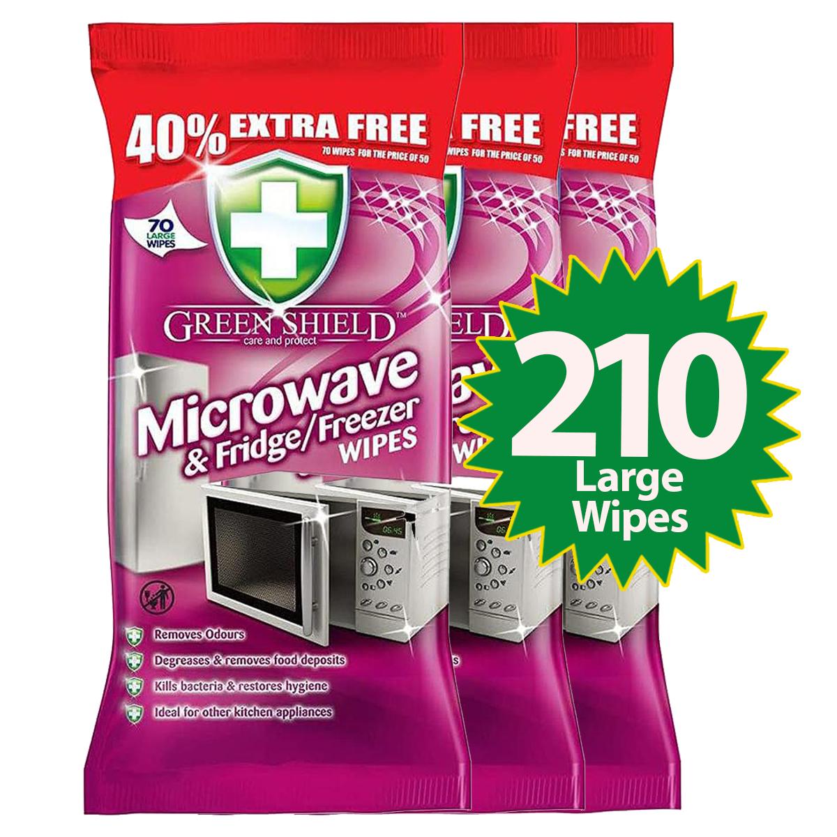 Anti-Bacterial Microwave & Fridge Wipes – 70 Pack, Odour Removal & Hygiene Cleaning