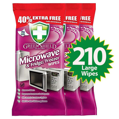 Anti-Bacterial Microwave & Fridge Wipes – 70 Pack, Odour Removal & Hygiene Cleaning