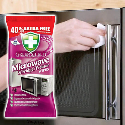 Anti-Bacterial Microwave & Fridge Wipes – 70 Pack, Odour Removal & Hygiene Cleaning