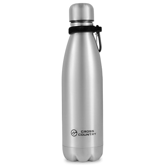 CROSS COUNTRY Insulated Vacuum Bottle 500ml - Leak Proof, Double Wall Insulation, Sweat Free - Bottled, Drinkware, Stainless Steel Water Bottle